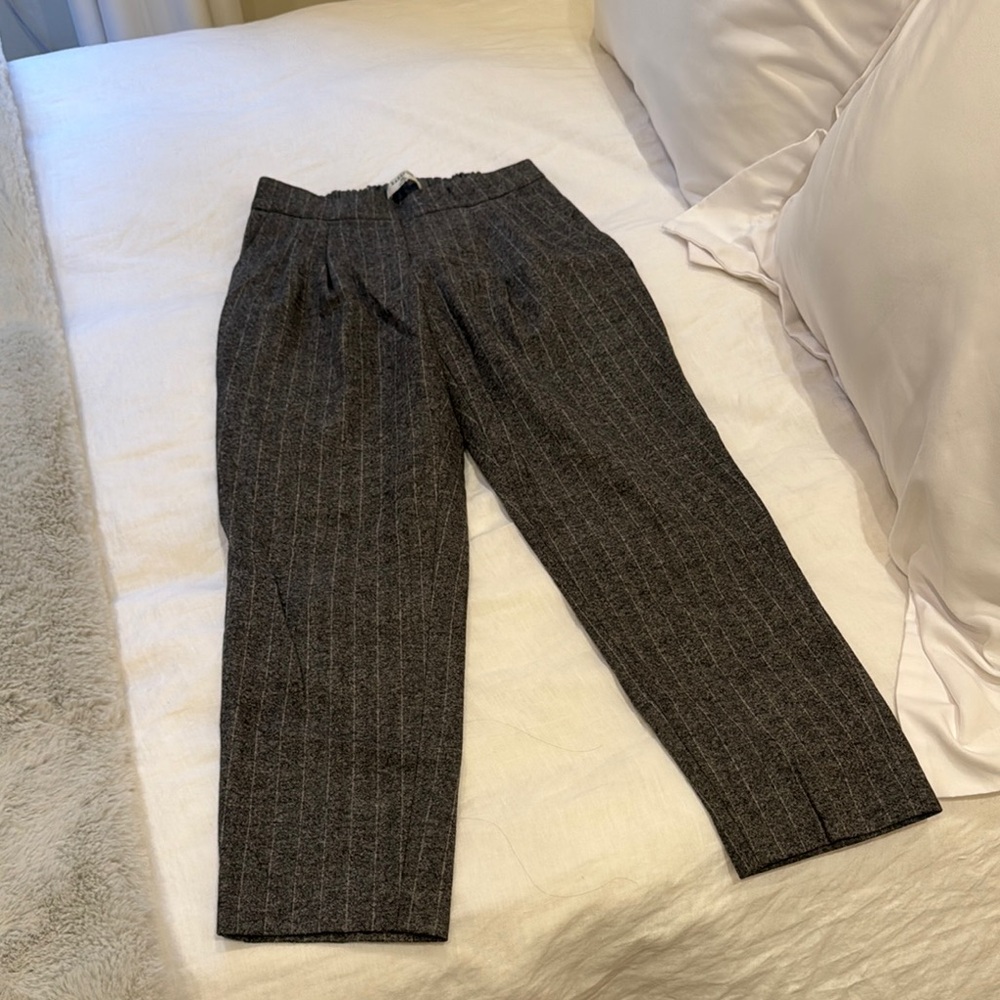 Babaton Gray Striped Pants